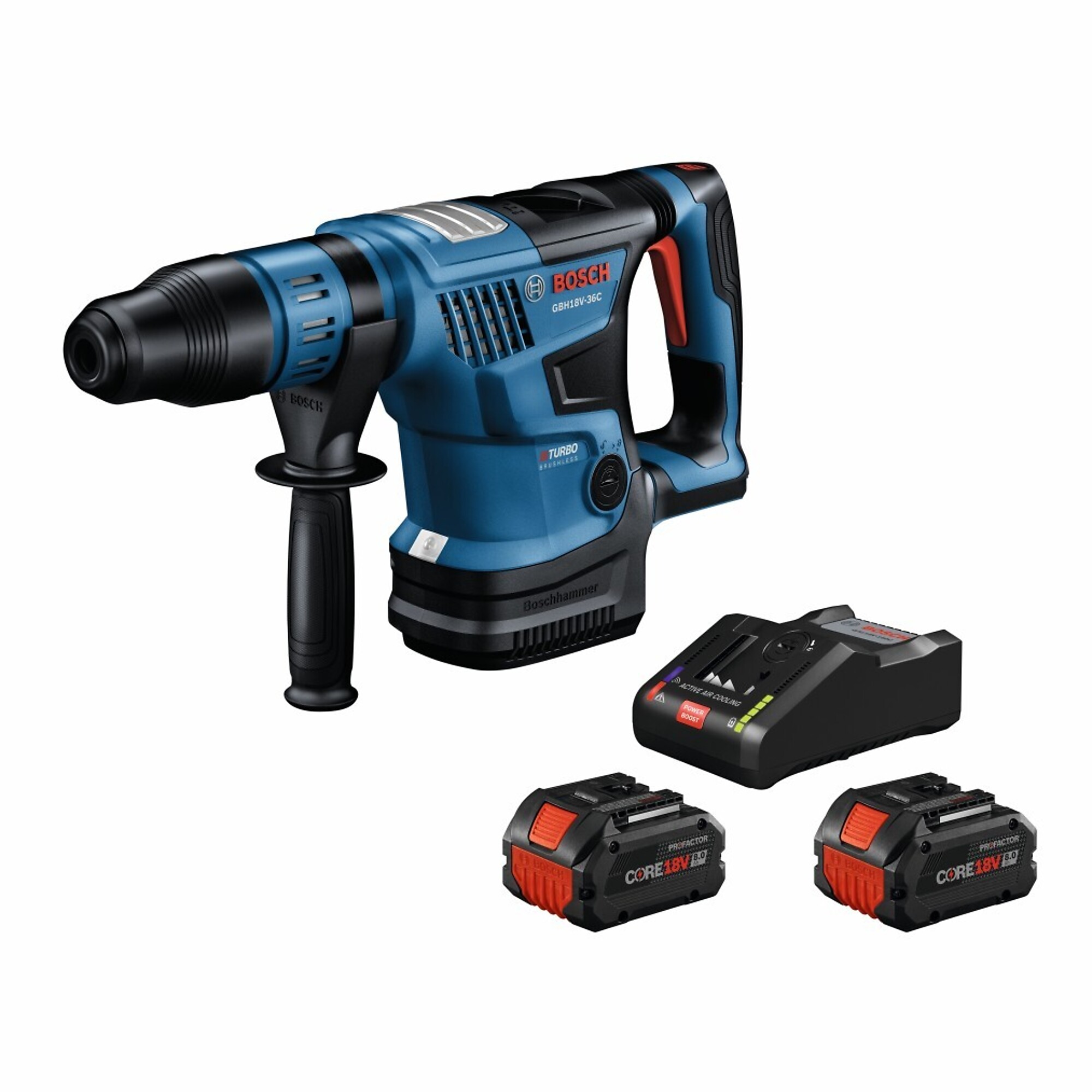 Bosch Profactor SDS-Max Rotary Hammer Kit — 1-9/16in., 18V, 5.2ft.-Lbs. Impact Energy, 2 Batteries, Model# GBH18V-36CK24
